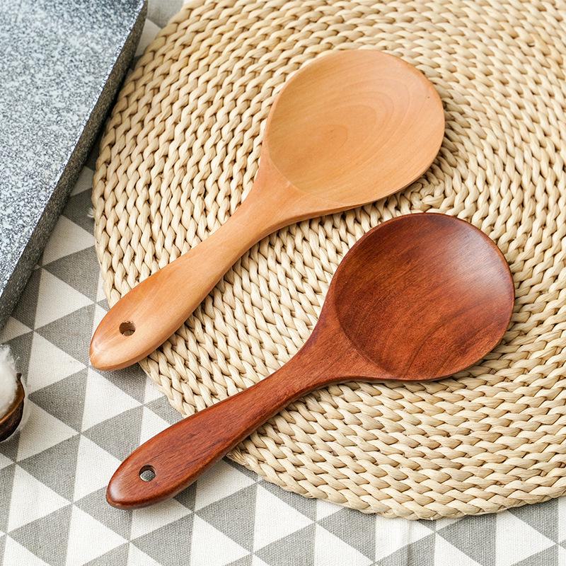 Fengmu Home Furnishing 20cm Wooden Rice Spoon - Customizable Logo Option Available
