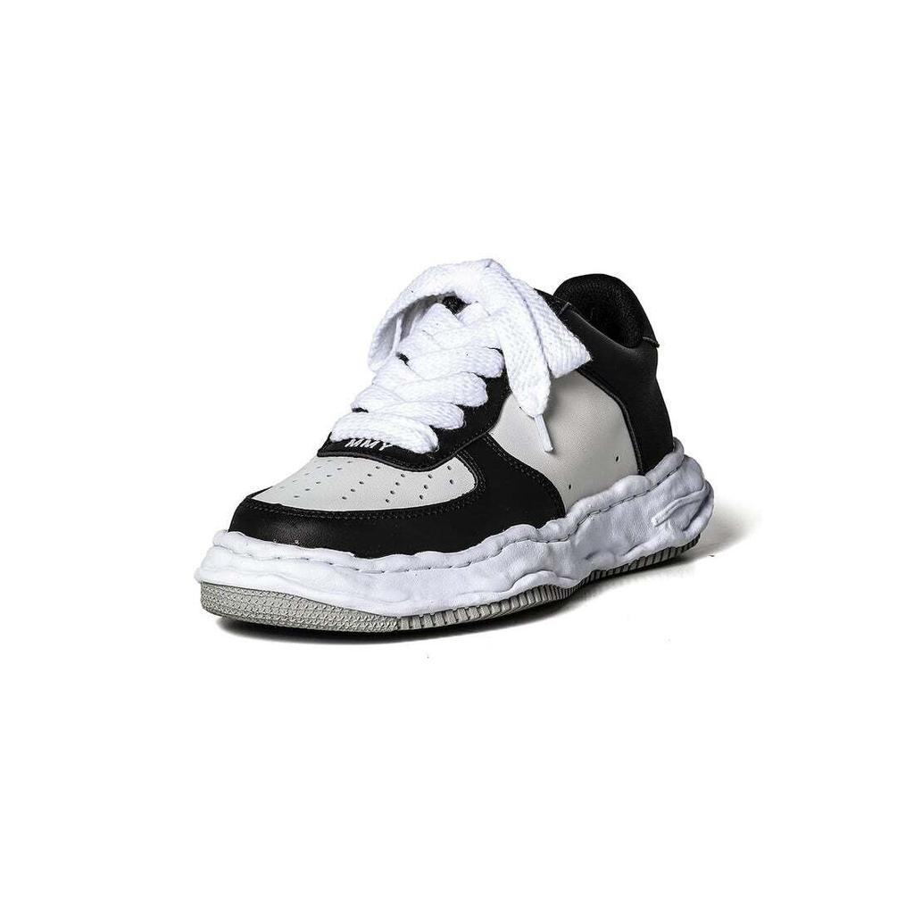 A08FW706-schwarz/weiß Maison MIHARA YASUHIRO WAYNE OG Sohle Leder Niedrig geschnitten(Herren-)