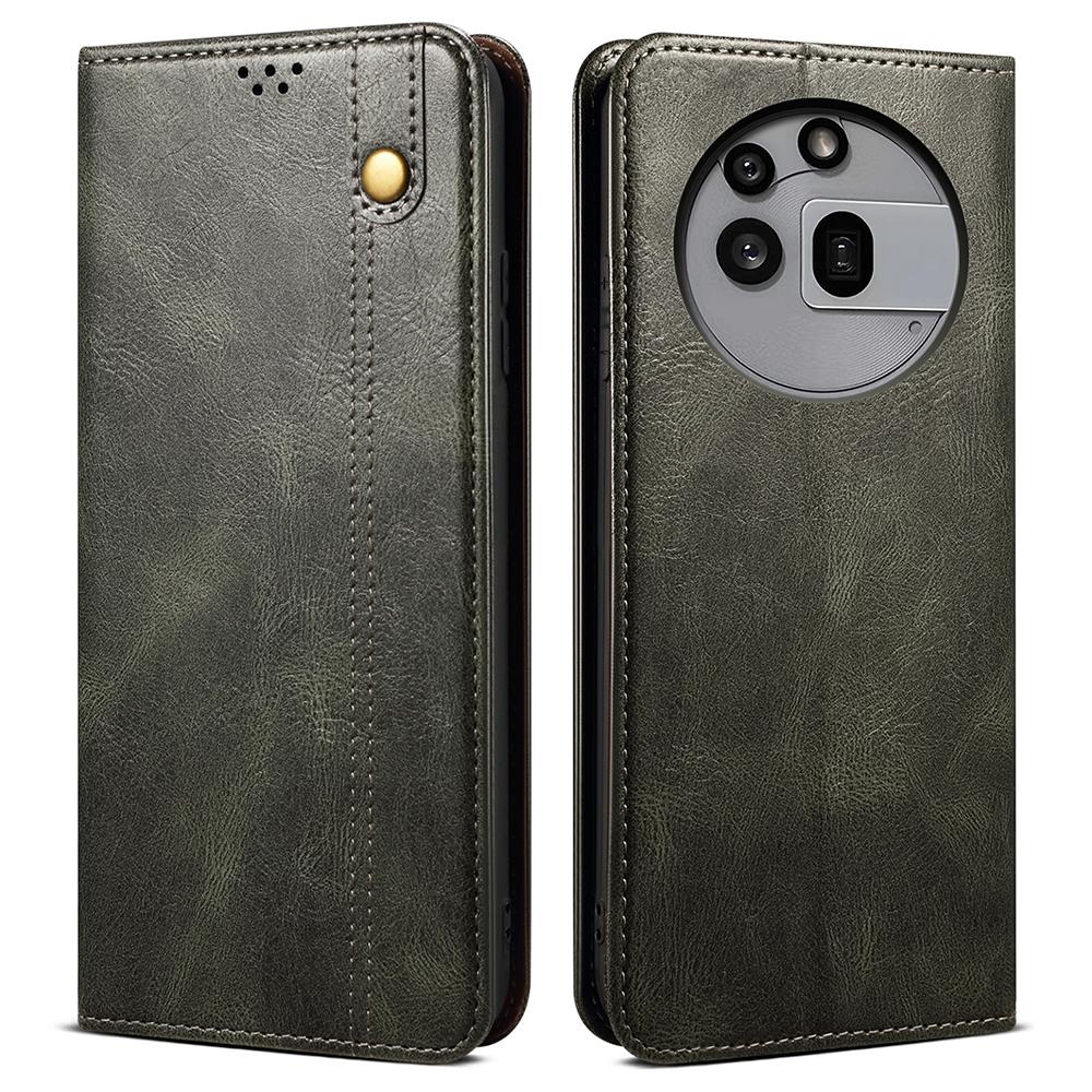 For Nothing Phone (3a) Pro Case Crazy Horse Texture Waxy Leather Wallet Stand Phone Cover