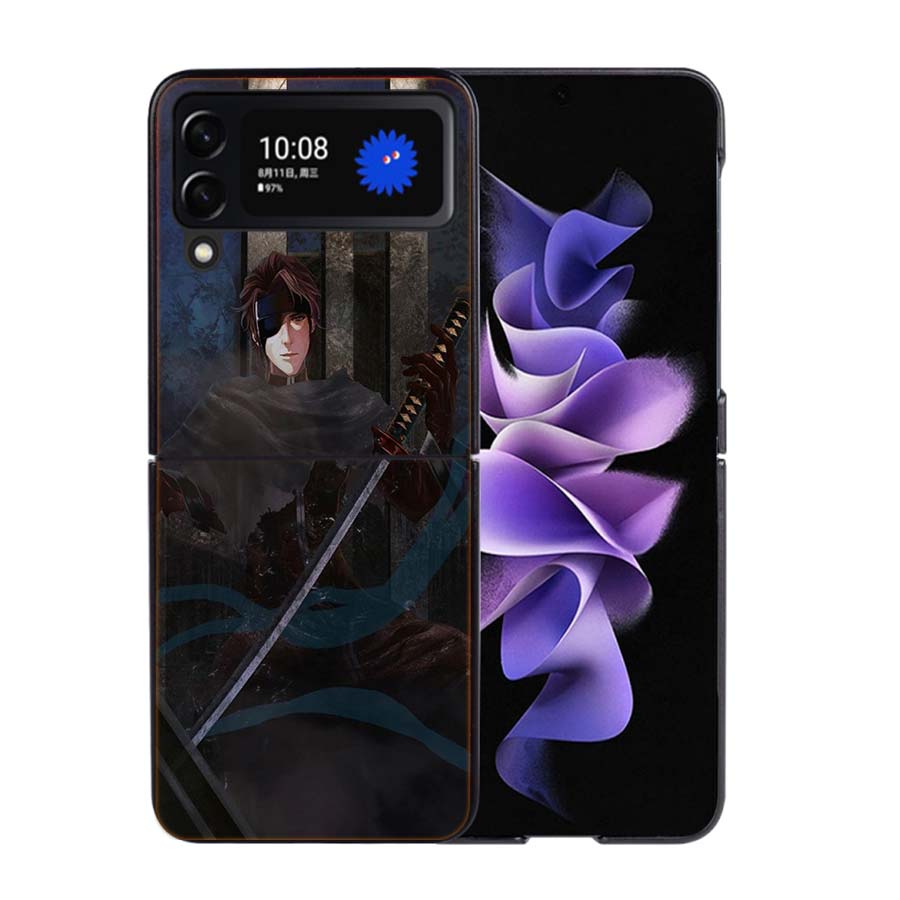 Bleach Aizen Sousuke Phone Case For Samsung Z Flip 7 6 5G Galaxy Z Flip4 Z Flip5 Z Flip3 Coque Black Hard PC Shell Protective Co