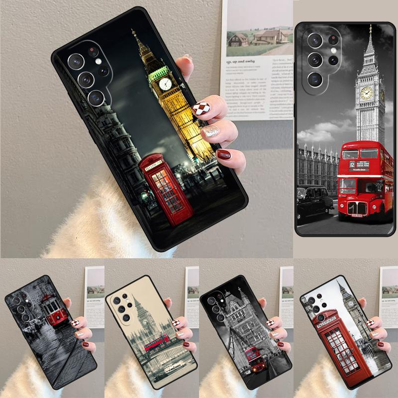 Famous London Landmarks Street Sign Phone Case for Samsung Galaxy note 10 pro S26 Ultra S23 S24 FE S25 S21 S22 PLUS Cover