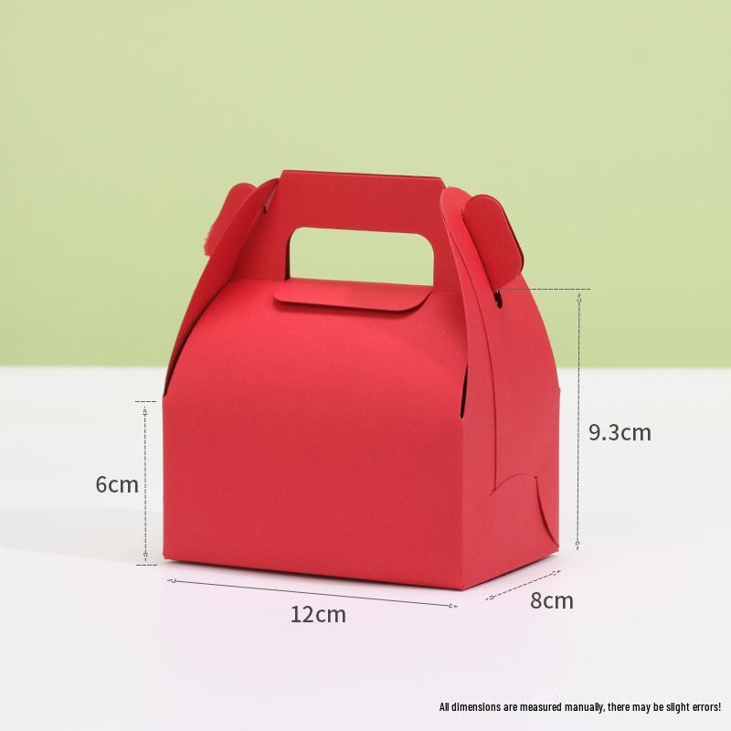 Handheld Kraft Paper Pastry Box for Desserts and Afternoon Tea