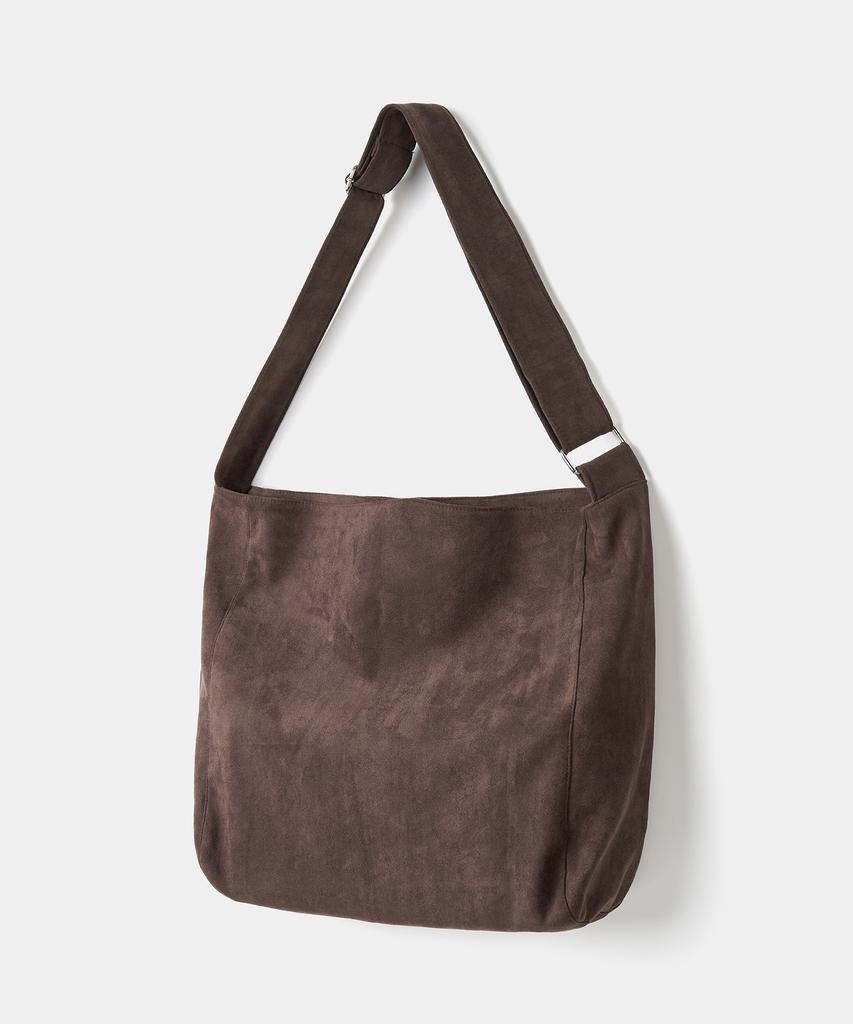 Excontainer Muted Suede Crossbody Bag (Dark Brown)
