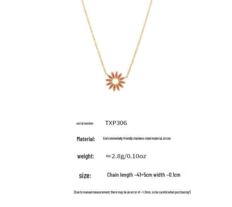Qiong Yao Sunflower Zircon Sparkle Jewelry Set: Bracelet, Necklace & Ring - High-End Unique Design, Colorfast.