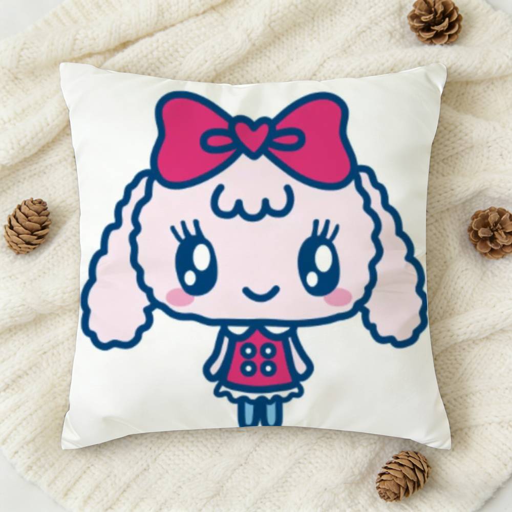 TTamagotchi MMametchi Doublesided Printed Square Decorative Cushion Cover for Sofa Living Room Home Decor