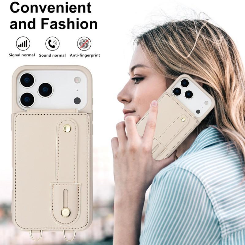Slim Shockproof Phone Case With Crossbody Strap IPhone 17 Pro Max Silicone Back Cover Anti-Drop Protection Multiple Colors