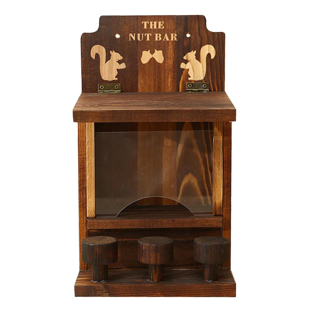 Squirrel Feeders with 3 Small Stool Outdoor hanging pet food storage box squirrel picnic table feeder for garden decoration