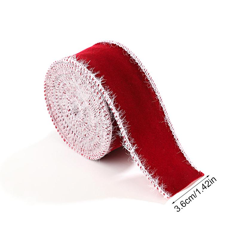 

Рождественские банты для волос DIY Тканевое искусство Украшение Упаковочные ленты Ручная работа Бархатная лента Домашняя вечеринка 2м/Рулон