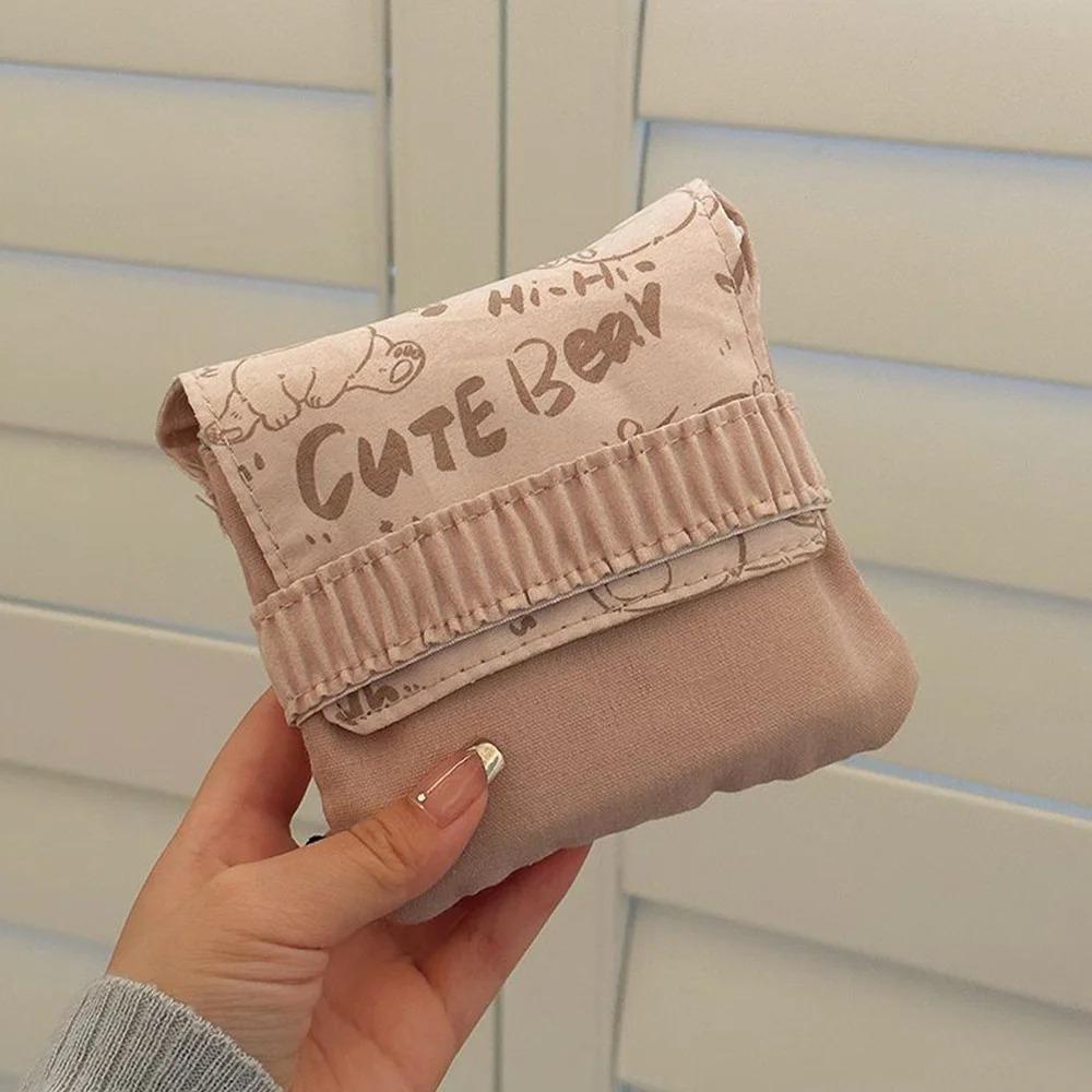New Sanitary Pad Pouch Mini Folding Women Cute Bag for Gaskets Napkin Towel Storage Bags Pouch Case Sanitary Pad Organizer