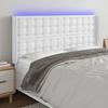 vidaXL LED Headboard White 183x16x118/128 Cm Faux Leather