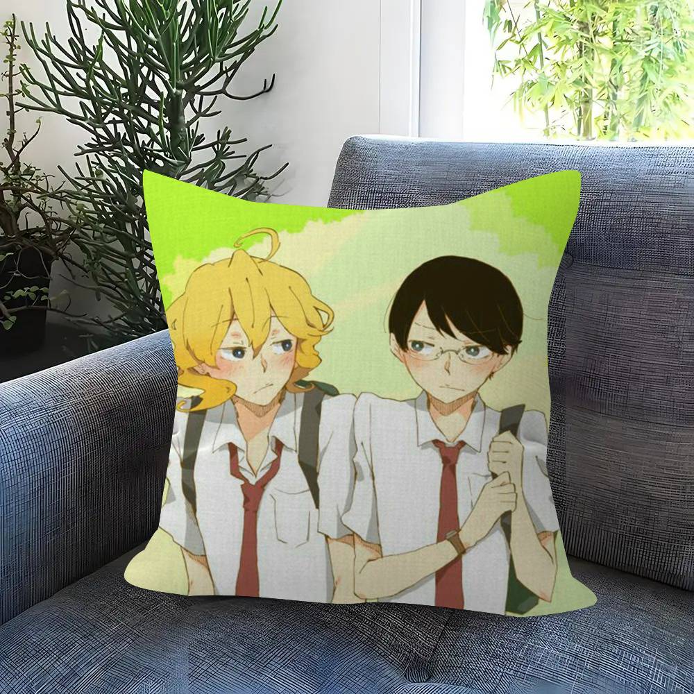 Anime Doukyuusei Rihito Sajo Hikaru Kusakabe Cushion Cover Inches Farmhouse Decor Home Throw Pillow Covers For Couch Decorations
