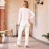Women's Casual Neck Loose Fit Printed Pajama Set Sleepwear Pants