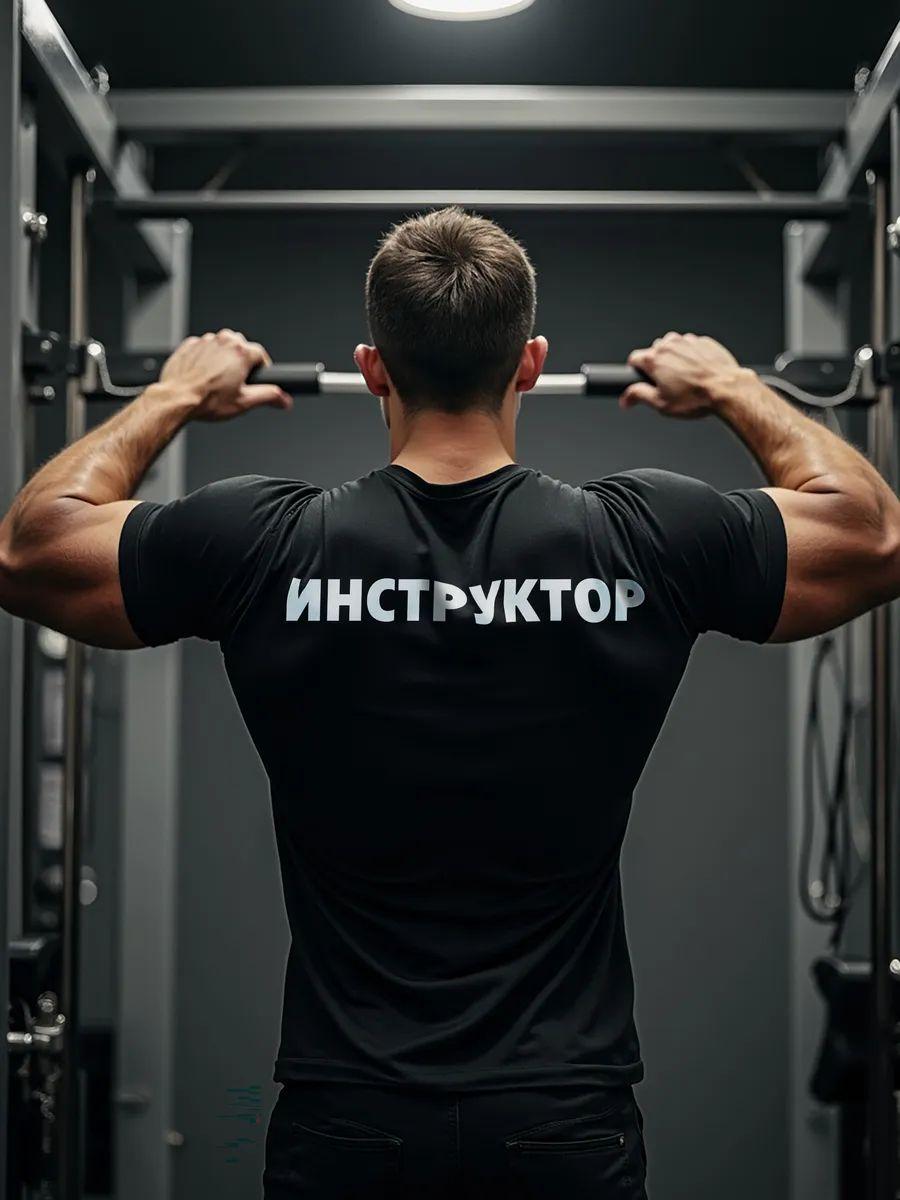 Oversized T‑shirt with print and “Instructor” text XL