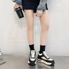 Thick-soled high-top shoes for women's ins cool new leather leather surface velvet muffin versatile sports and leisure board shoes
