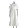 Pure cotton round neck bubble sleeve dress European and American spring and summer new solid color loose casual dress women