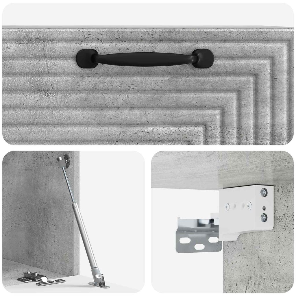 Wall Mounted TV Cabinet Concrete Grey 59.5 x 31 x 30 cm