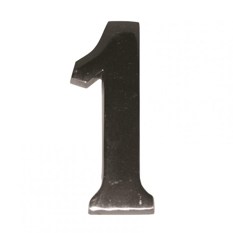 DUVER DOOR NUMBERS FROM 1 TO 9. 10cm. CHOOSE NUMBER AND FINISH. NUMBER ONE MATT NICKEL FINISH