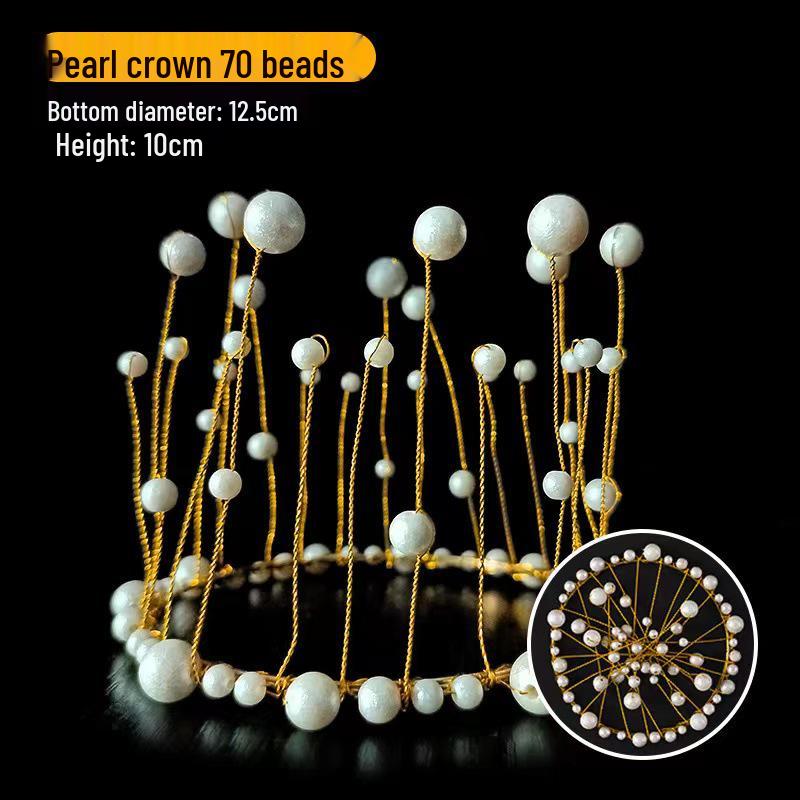 Coroană de Prințesă pentru Zi de Naștere cu Aripi de Pene, Perle și Cristale – Mini Accesorii pentru Copii