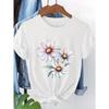 T-shirt a maniche corte con stampa floreale, taglia europea