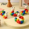 Interactive Caterpillar Toy Kids Wooden Bead Toy, Educational Twisting for Fine Toddler Motor Skills, Number Color Preschool Learning Toddlers
