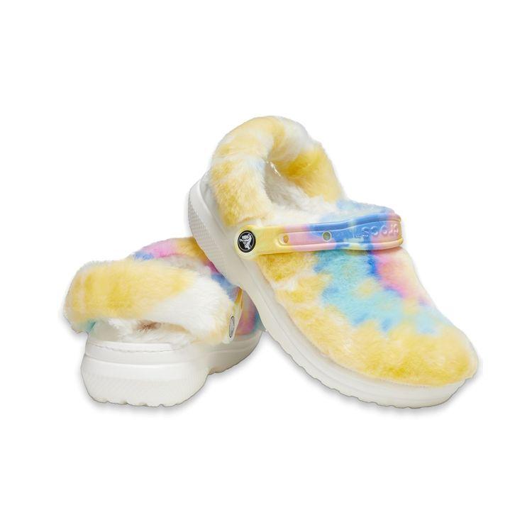 Crocs Classic Clog Winter Classic Fur Clogs Women Slippers Colorful White 207303-94S