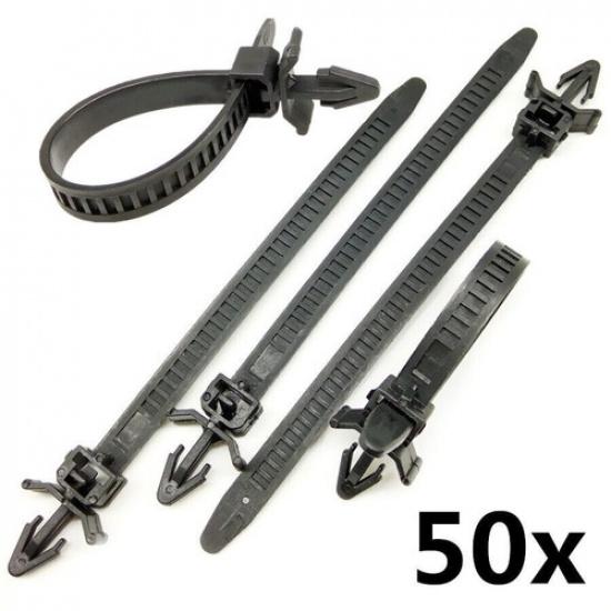 50pcs Black Nylon Zip Tie Car Cable Wrap Clamp Fastener Clips Hose Wire Retainer