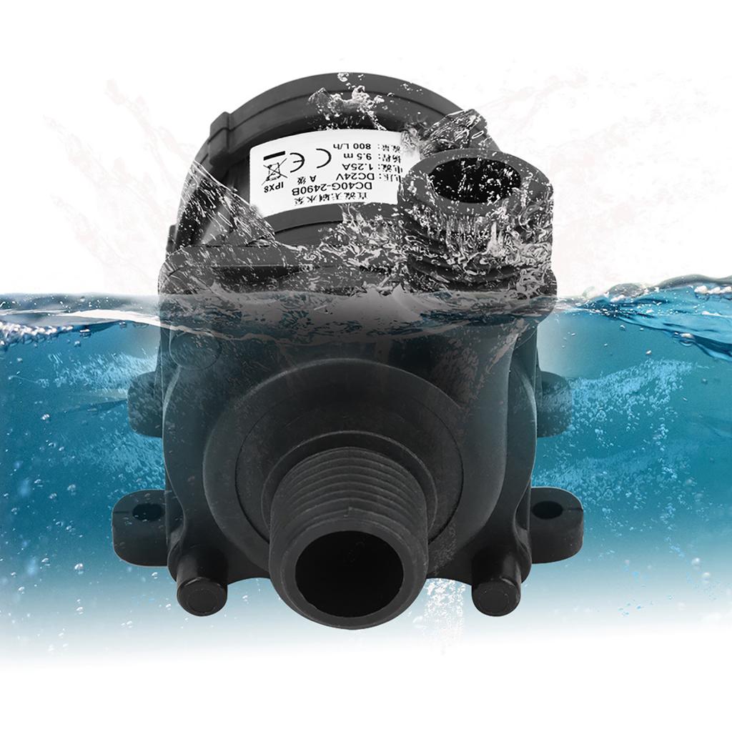 24V , 750L H 950cm Lift Quiet Brushless Submersible Pump, 20mm Ports High Circulation for Aquarium Hydroponics Garden Fountain Cooling