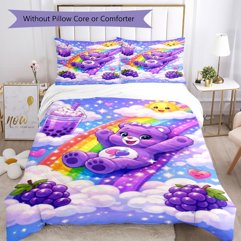 3pcs Bear Bedding Set Duvet Cover Closure Includes 1 Duvet Cover & 2 Pillowcases, Soft and Comfortable for All Seasons.