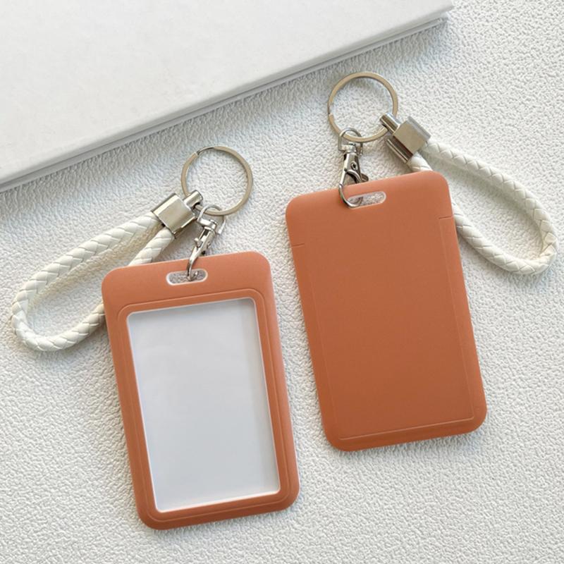 Keychain Student Card Holder Jednoduchost Jednobarevná série Vizitka pro ženy Pouzdro na dětské studentské foto karty