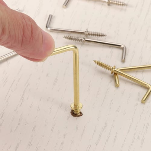 uxcell Western-style Bent Nails, 71mm Total Length, Pack of 20, Right-Angle Hooks, Screw Hooks, L-Shaped Metal Fittings, Carbon Steel, for Constructio