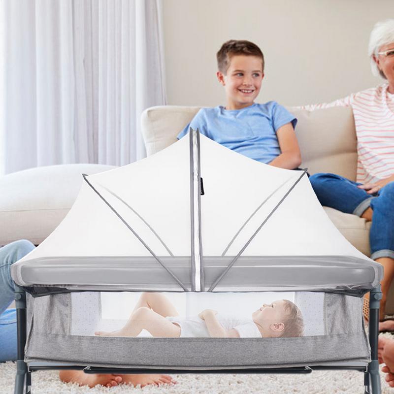 Babybettbezug Babybett-Netzabdeckung Atmungsaktiv Faltbar Netz für Schaukelwiege Kinderwagen Laufstall Kleinkind-Hängematte Kleine Räume