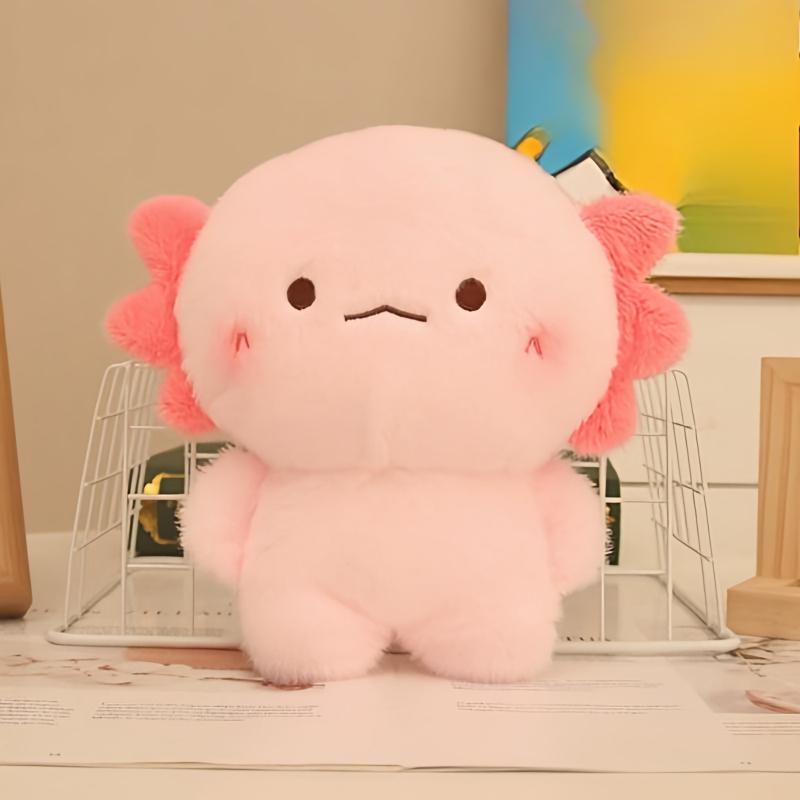 Soft Cute Axolotl Plush Toy Fluffy Salamander Stuffed Plushie Throw Pillow Kawaii Cartoon Doll Home Decor for Friends Gifts