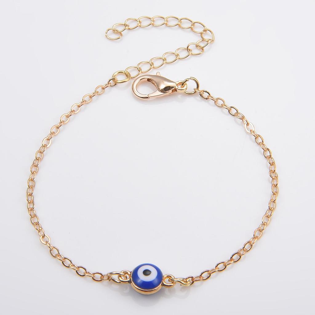 Evil Eye Blue Alloy Plated Women's Foot Jewelry Anklet