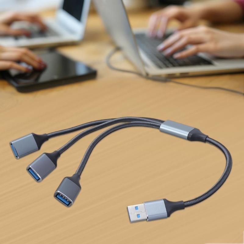 Cavo Sdoppiatore USB USB2.0 Maschio a 3 Porte Femmina Cavo Estensore Multiplo per Porta USB per Trasferimento Dati Ricarica di Alimentazione
