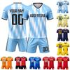 Customizable Soccer Jersey and Shorts Set with Breathable Fabric V Neck Short Sleeve Top and Elastic Waist Bottoms for Team Sports DIY Uniform