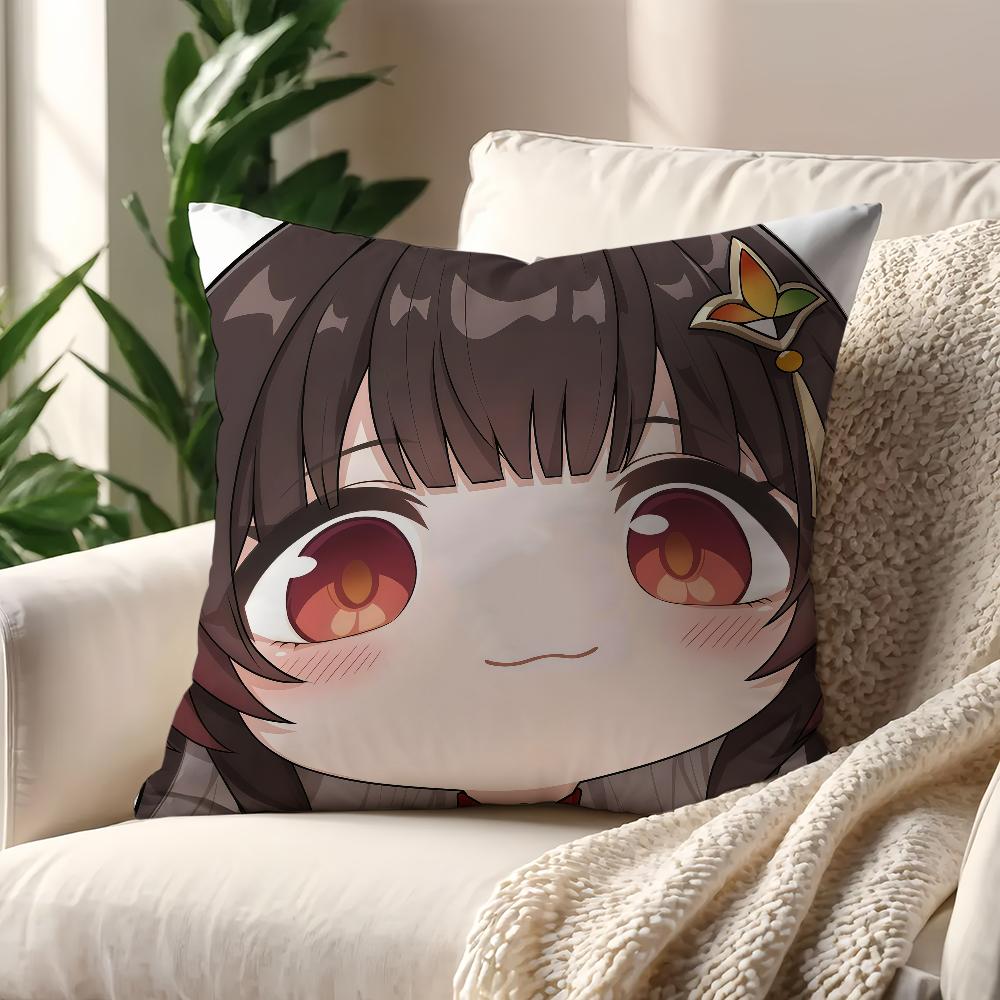 Honkai Star Rail Face Cute Q-version Cushion Cover Pillow Cover Decoration Room Home Sofa Living Office Car Nordic Simplicity