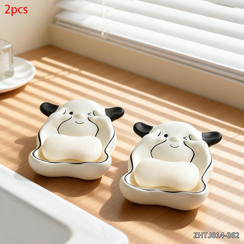 Cute Dog Shaped Resin Soap Dish Cartoon Puppy Holder with Drainage for Bathroom Sink Shower Home Indoor Bathroom Decoration