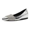 2025 Autumn Silver Rhinestone Pointed Toe Low-Cut Women's Shoes - 5CM Hidden Heel, Comfortable Fit