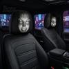 Eerie Car Interior Styling Realistic Horror Headrest Covers, Double Sided Scary Passenger Decorative Sleeves Illusion Seat Protector, Universal