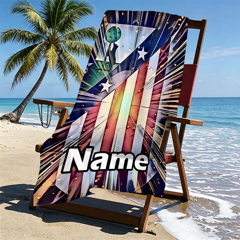 Custom Name Personalized football team Print Beach Towel, for Trip Camping Beach Party Home Decor, Birthday Gift for Family & Friends
