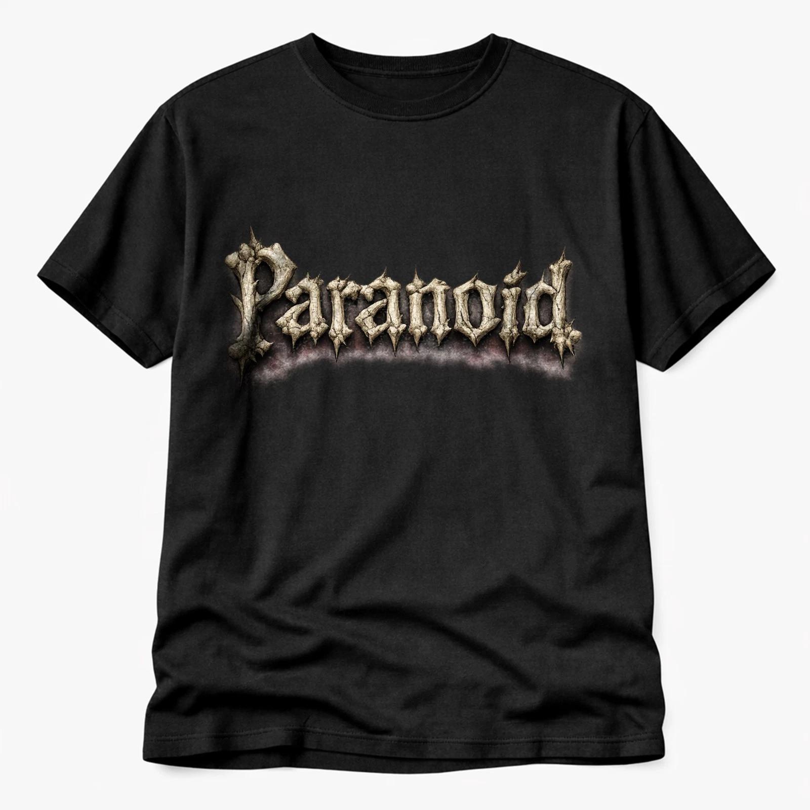 Paranoid Graphic T-Shirt Gothic Rock Style Unisex Fashion Tee S
