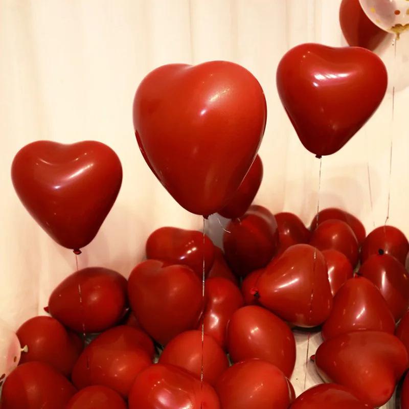 Double-Layer Thickened Red Wedding Balloons for Engagement and Room Decoration