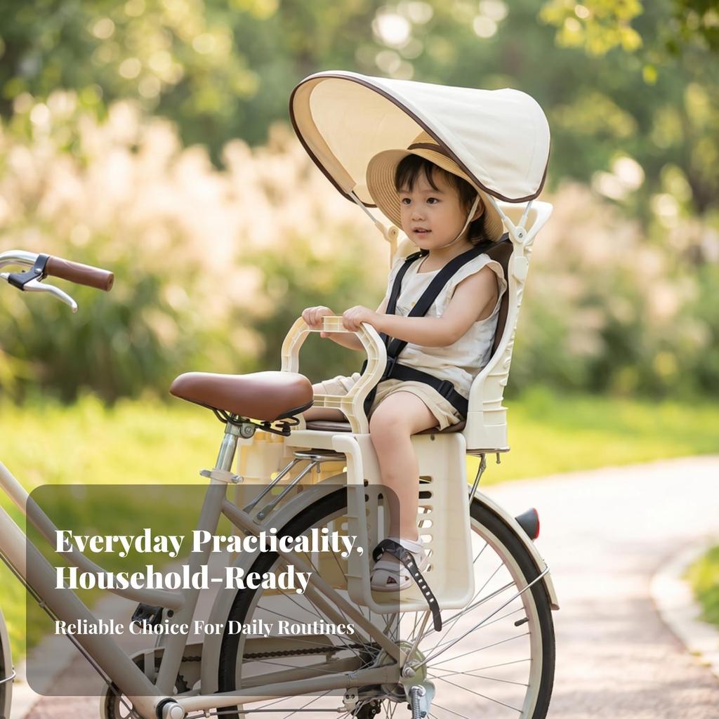 Rear Mounted RearMounted Bike Seat for Children ThreePoint Belt
