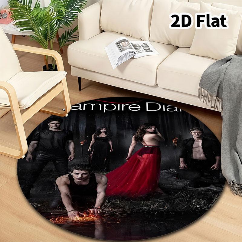 The Vampire Diaries Round Area Rug Carpet Rug For Living Room Bedroom Sofa Playroom Decor Nonslip Floor Mat