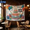Colorful Balloon Party Backdrop 1pc - Polyester Party Decor