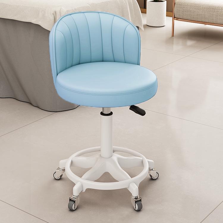 Beauty Rotating Stool with Backrest - Makeup/Barber/Dressing Table Chair with Casters