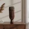 Tall Sculptural Face Figurine Wabi-Sabi Inspired for Display Cabinet Accent