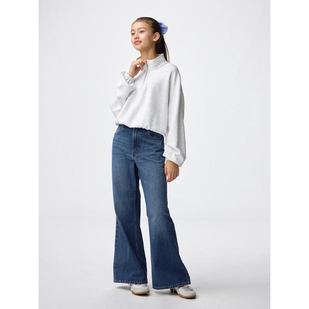 Gu By Uniqlo Girls Puff Sweat Half Zip Pullover Jr