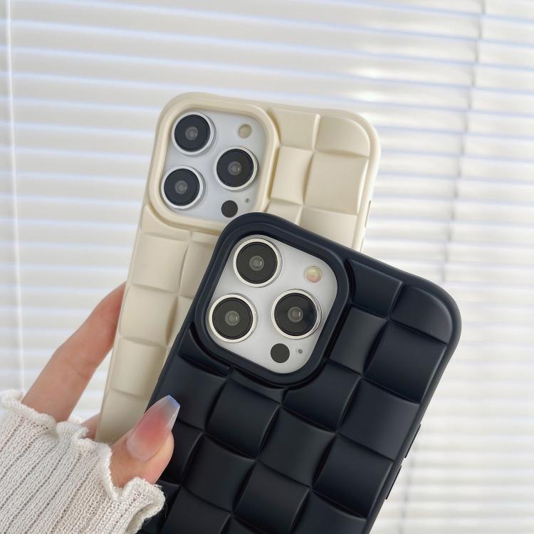 For iPhone 12 Pro Max 3D Cube Weave Texture Skin Feel Phone Case