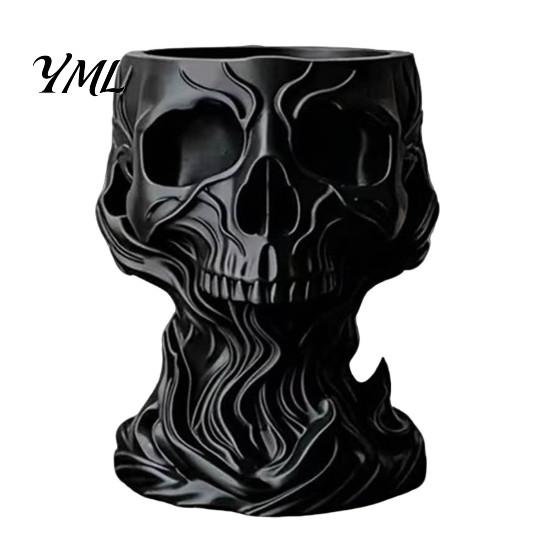 Small Item Storage Bowl 3D Printed Gothic Skull Decorative Catchall Bowl, Holder for Key Creative Trinket Dish Coin Jewelry, Dark Art Desktop Ornament